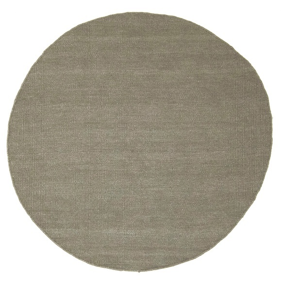 morgenland Wollteppich »KELIM FANCY UNI«, rund, 7 mm Höhe, reine Wolle, Wendbar, Einfarbig, Uni, Wohnzimmer