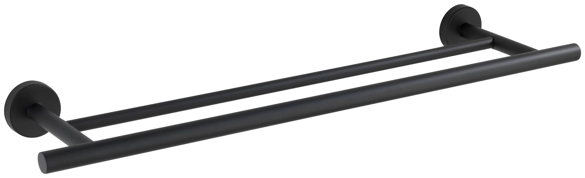 Wenko - Badetuchstange Duo Bosio Black matt, Edelstahl rostfrei