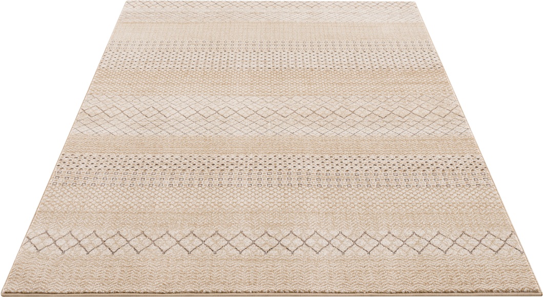 Timbers Teppich »Wisconsin«, rechteckig, 22 mm Höhe, Boho Look, Berber-Optik, Rauten-Design, Wohnzimmer