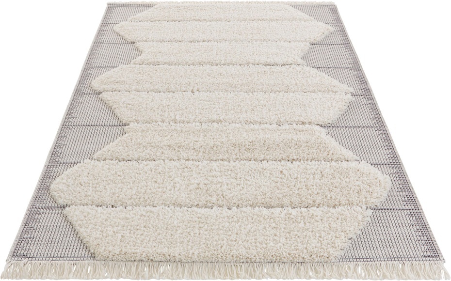 MINT RUGS Hochflor-Teppich »Hutu«, rechteckig, 35 mm Höhe, Sisal-Optik, Hoch-Tief Struktur, Wohnzimmer, Schafzimmer, Arbeitszimmer, Robust, Pflegeleicht