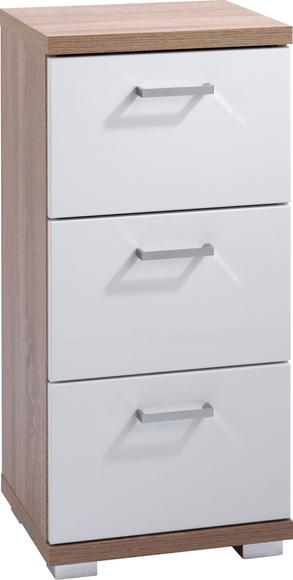 byLIVING Badkommode »Nebraska«, Breite 35 cm, Badezimmerschrank mit Metallgriffen, 3 praktische Schubladen, MDF-Fronten in Hochglanz-Optik