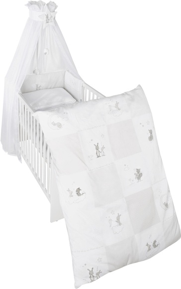 roba Kinderbettgarnitur 4tlg. 100x135cm Fox&Bunny - weiß - Gr.100x135 cm