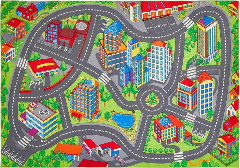 Andiamo Kinderteppich »Street«, rechteckig, Strassen-Spiel-Teppich, weiche Spielunterlage, rutschhemmend