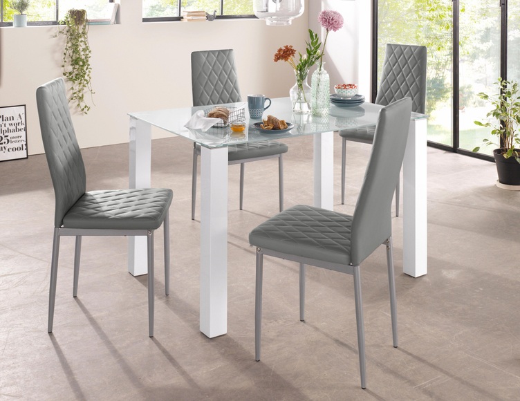 my home Essgruppe, (Set, 5 tlg.), mit Glastisch, Breite 120 cm