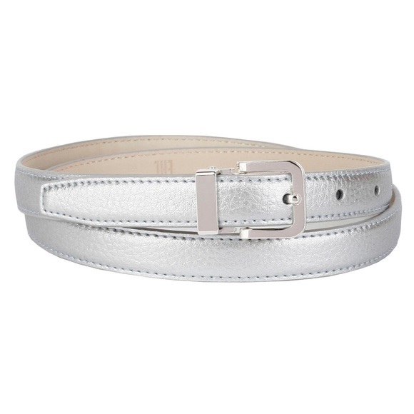 Anthoni Crown 2, 0 cm breiter Ledergürtel in Silberfarben