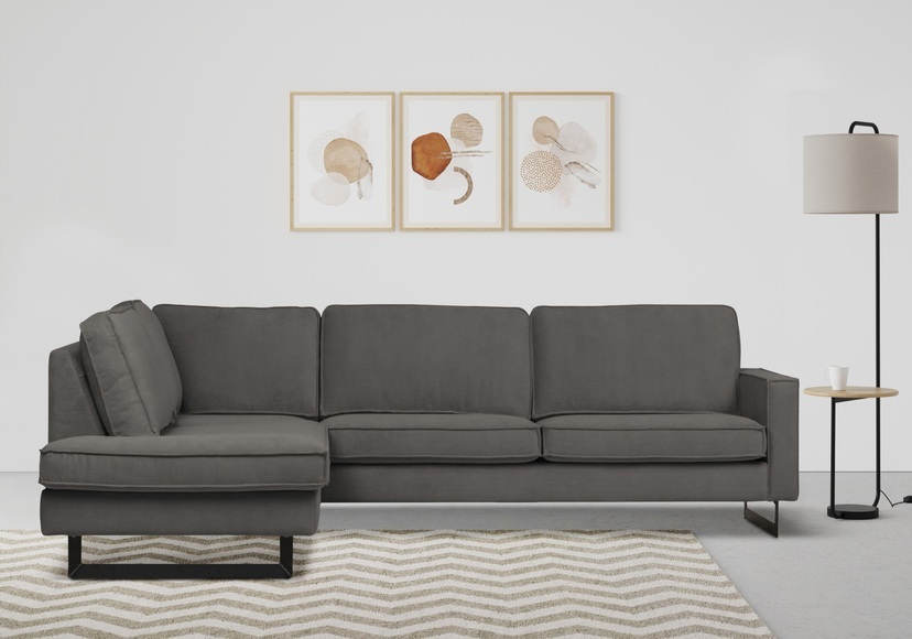 Places of Style Ecksofa »Pinto«, mit Keder und Metallfüssen