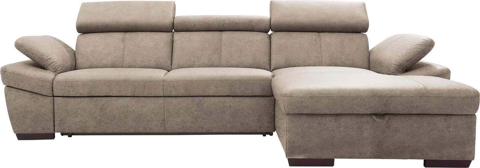 exxpo - sofa fashion Ecksofa, inklusive Kopfteil- und Armteilverstellung, wahlweise mit Bettfunktion