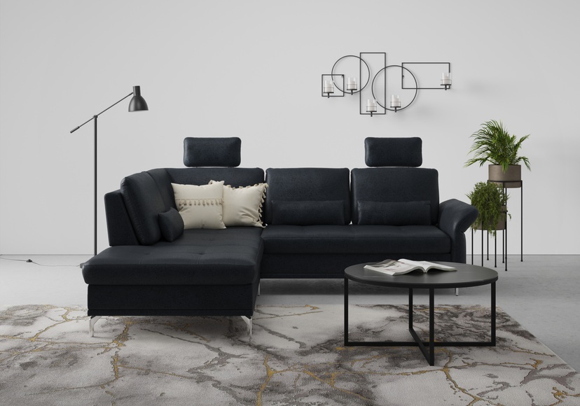 INOSIGN Ecksofa »Palm Beach«, Federkern, mit Sitztiefenverstellung, wahlweise mit Bettfunktion, Bettkasten und Armteilverstellung