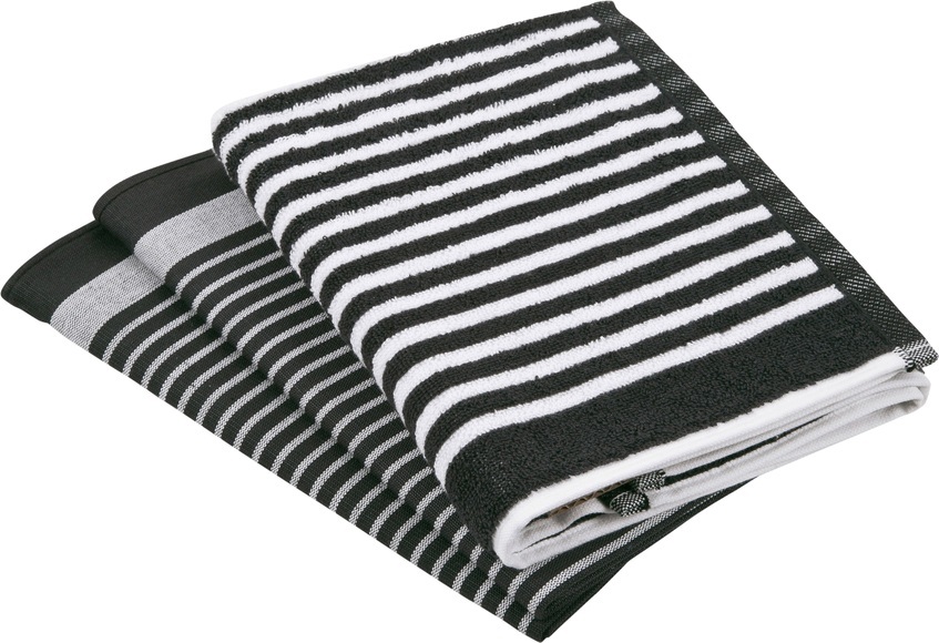 ROSS Geschirrtuch »Exclusiv«, (Set, 3 tlg.), 1x Küchen-Frottiertuch 50x50 cm Streifen und 2x Geschirrtücher 50x70 cm