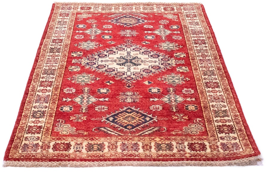 morgenland Wollteppich »Kazak Teppich handgeknüpft rot«, rechteckig, 6 mm Höhe
