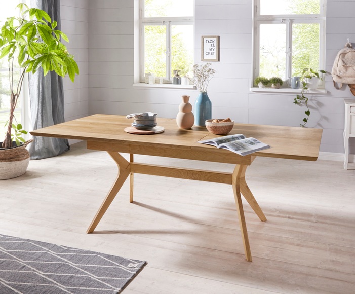 Premium collection by Home affaire Esstisch »Klara«, mit Auszugsfunktion (160 - 210 cm) aus Massivholz