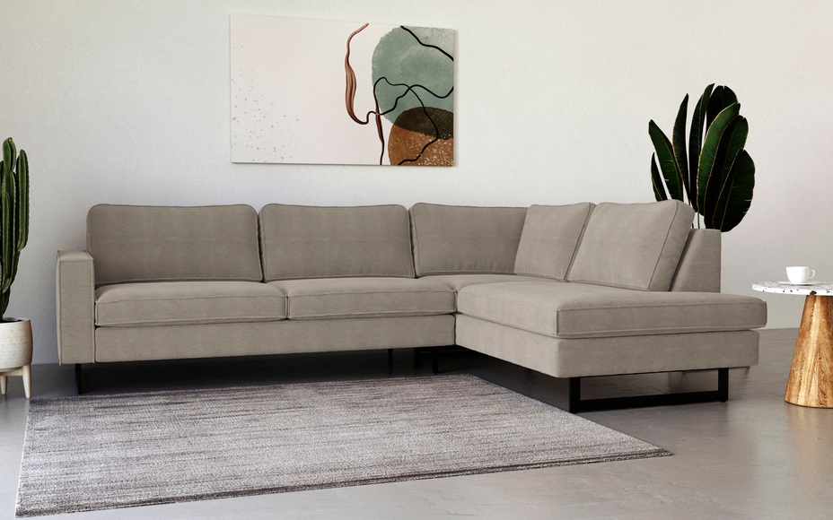 Places of Style Ecksofa »Pinto«, mit Keder und Metallfüssen