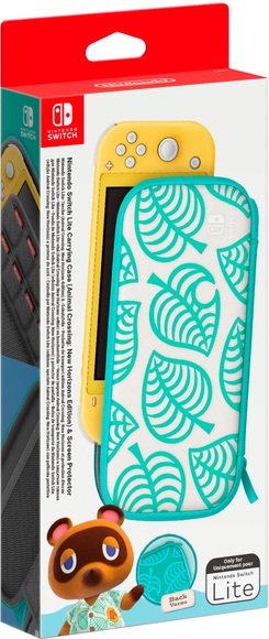 Nintendo Switch Lite (Animal Crossing: New Horizons Edition) - Tasche + Schutzfolie (Weiss/Blau/Grün)