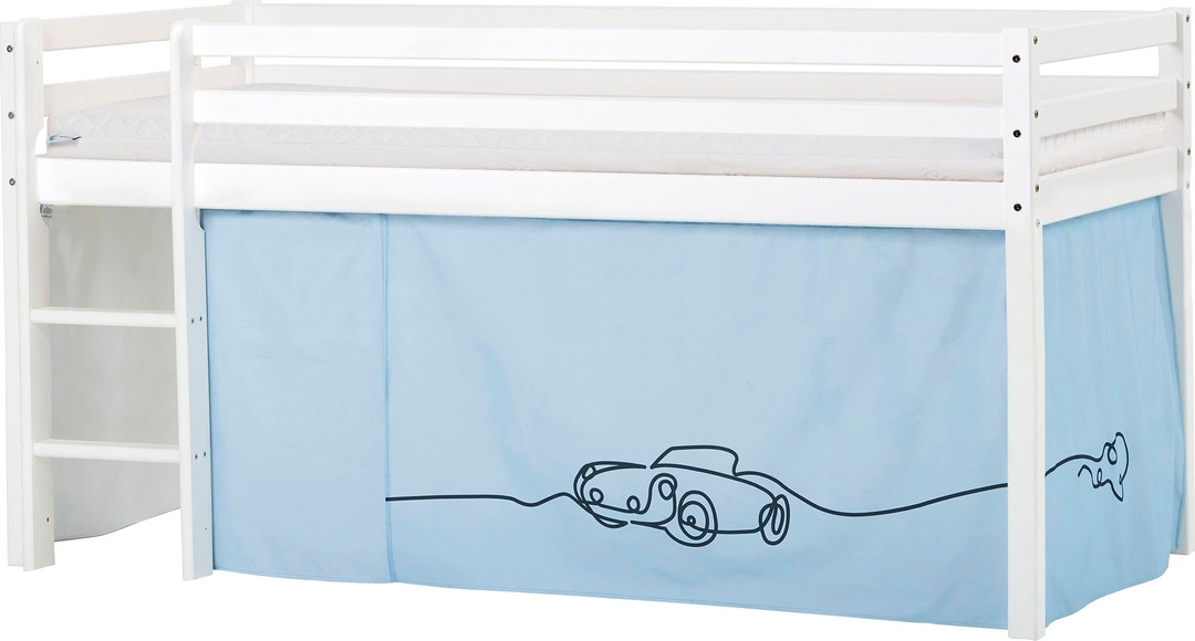Hoppekids Hochbett, mit Matratze und Textil-Set