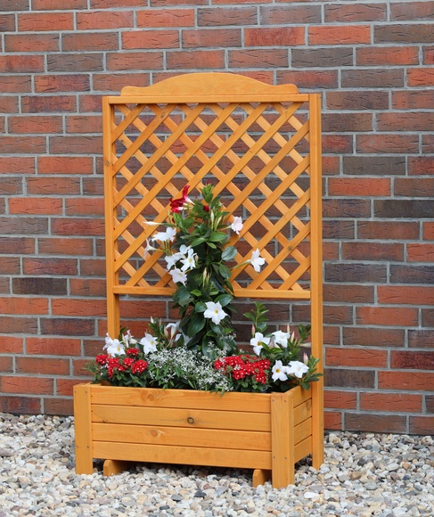 PROMADINO Holzspalier »Romantica«, mit Pflanzkasten, BxTxH: 80x38x140 cm