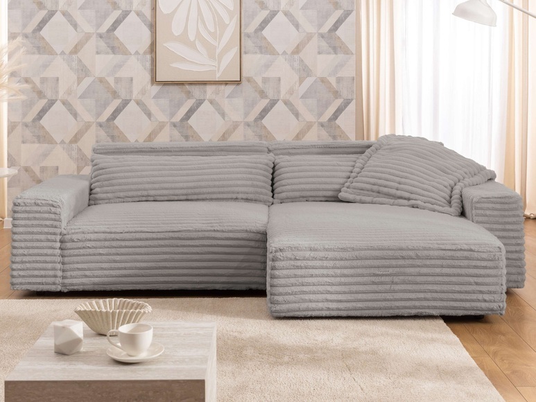 GOODproduct Ecksofa »KINLEE Design-Sofa mit Recamiere rechts/links, Masse B/T/H 251/144/70cm« L-Form mit Wellenunterfederung, ohne Bettfunktion, modern und beguem