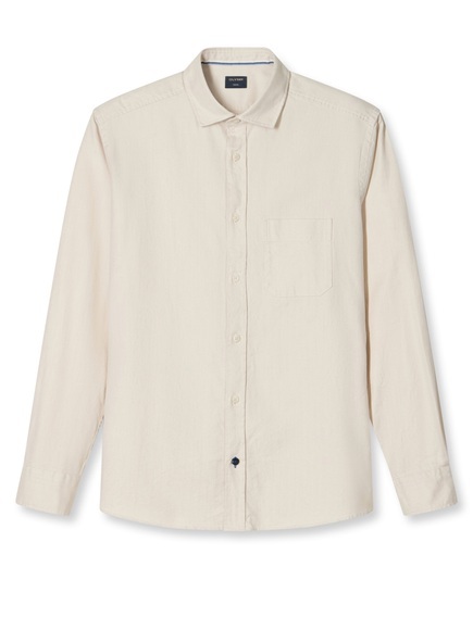 OLYMP Flanellhemd casual, modern fit, Kentkragen, unifarben