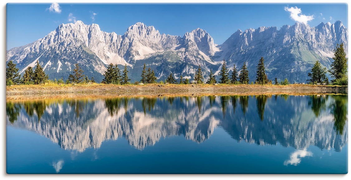 Artland Wandbild »Kaisergebirge Tirol«, Berge & Alpenbilder, (1 St.), in vielen Grössen & Produktarten - Alubild / Outdoorbild für den Aussenbereich, Leinwandbild, Poster, Wandaufkleber / Wandtattoo auch für Badezimmer geeignet