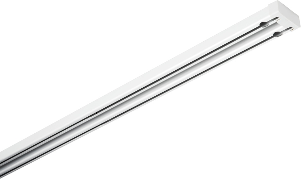 GARDINIA Vorhangschiene »Aluminium-Vorhangschienen Set Lara 2-Lauf«, 2 läufig-läufig, Fixmass, ausziehbar