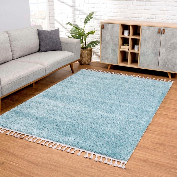 Carpet City Hochflor-Teppich »Pulpy 100«, rechteckig, 30 mm Höhe, mit Fransen, Wohnzimmer
