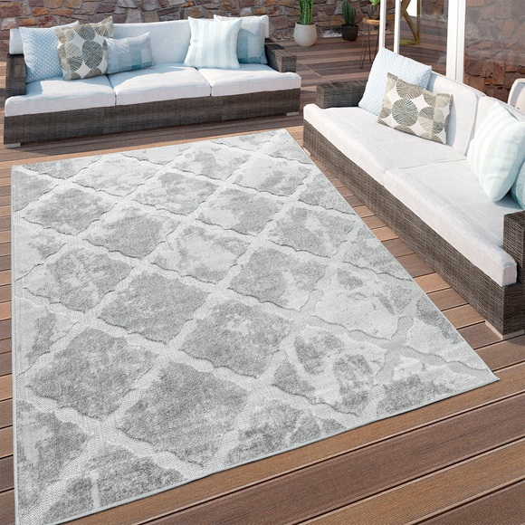 Paco Home Teppich »Stilo 859«, rechteckig, 13 mm Höhe, Hoch-Tief-Struktur, In- und Outdoor geeignet, Wohnzimmer