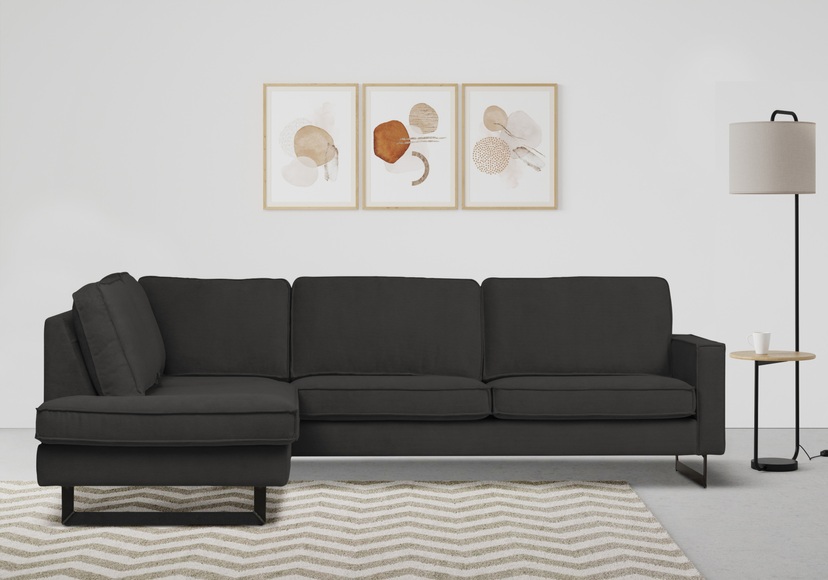 Places of Style Ecksofa »Pinto«, mit Keder und Metallfüssen