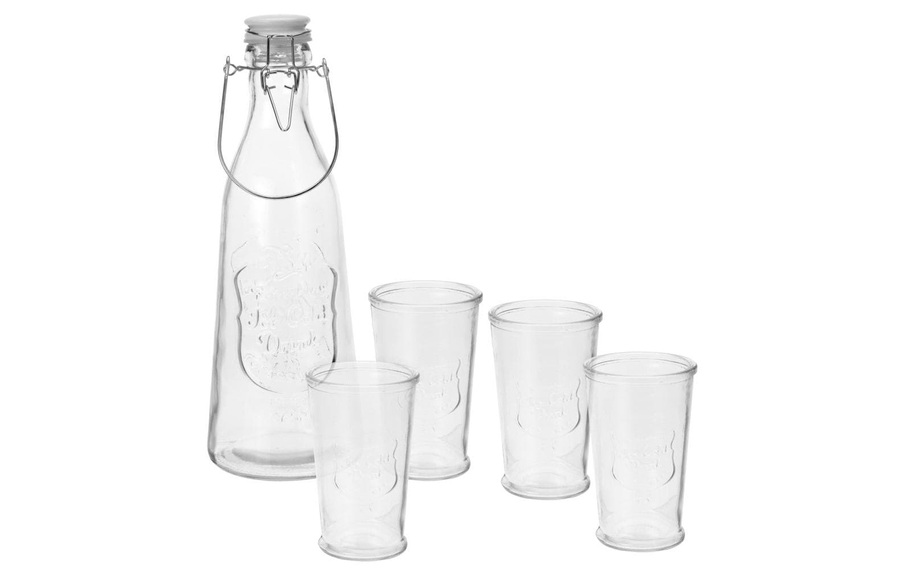 Gläser mit Trinkflasche 5er Set