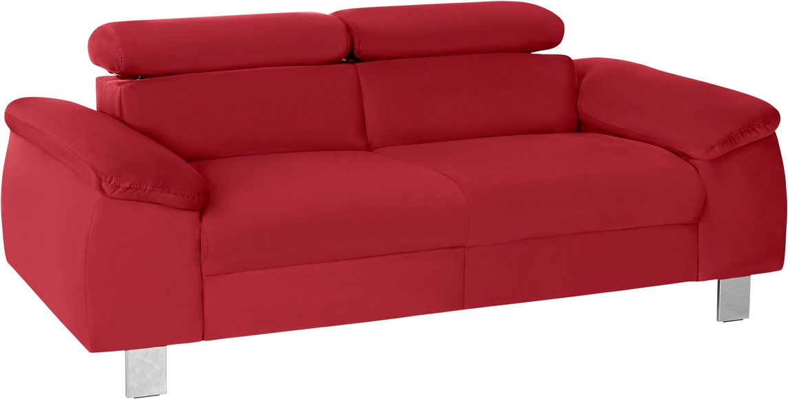 COTTA Polstergarnitur »Komaris«, (Set), Set: bestehend aus 2-Sitzer und Hocker, Sofa inklusive Kopfteilverstellung