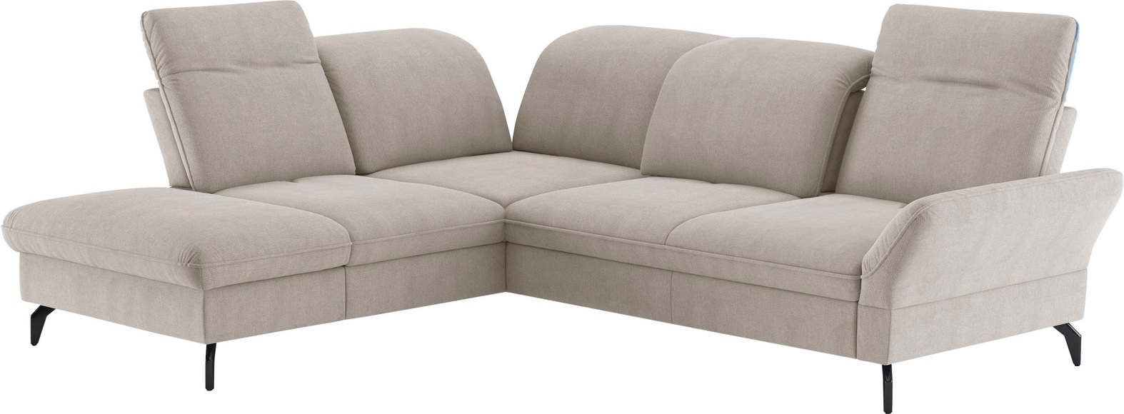 sit&more Ecksofa »Leandro L-Form«, Wahlweise mit Bett-, Kopfteil - und Armlehnfunktion, sowie Stauraum
