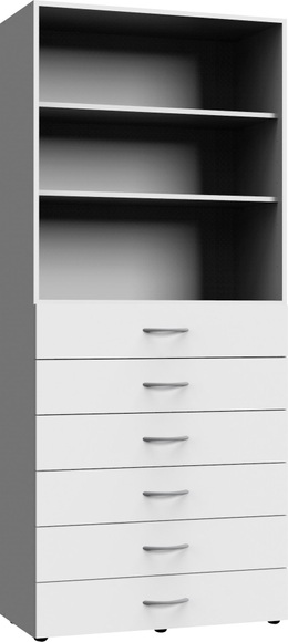 Schrank Tür(en) 6 Schublade(n) MODUL Weiss