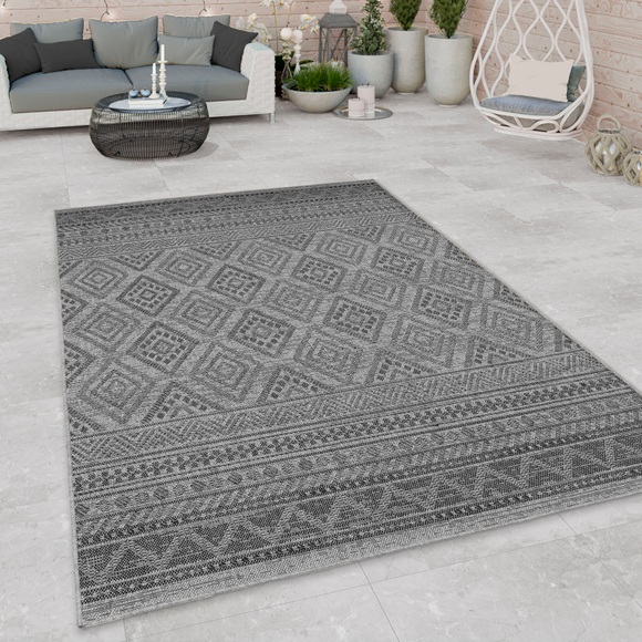 Paco Home Teppich »Vermont 184«, rechteckig, Flachgewebe, modernes Design mit Rauten, gesteift, Outdoor geeignet