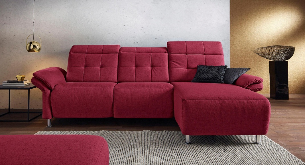 Places of Style Ecksofa »Manhattan«, 2 Sitze mit elektrischer Relaxfunktion, verstellbare Armlehnen