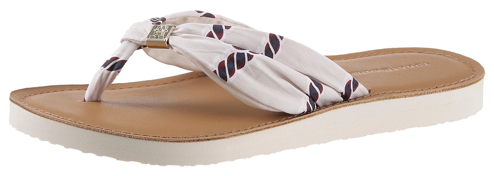 Tommy Hilfiger Zehentrenner »TH ELEVATED BEACH SANDAL PRINT«, mit bedruckten Bandagen