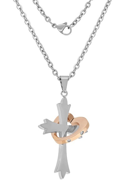 Firetti Kette mit Anhänger »Kreuz & Herz«