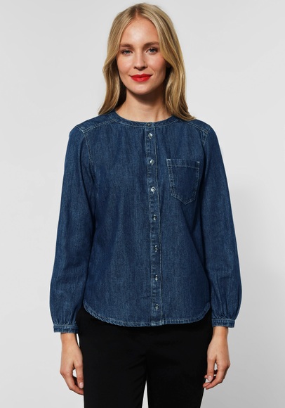 STREET ONE Jeansbluse, mit Brusttasche