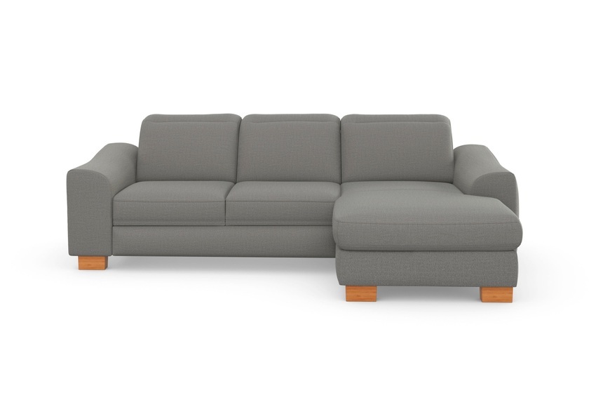 sit&more Ecksofa »Durness«, mit Federkern und hochwertigen Massivholzfüssen, wahlweise mit Kopfteilverstellung, Bettfunktion und Bettkasten oder mit Bettfunktion und Bettkasten