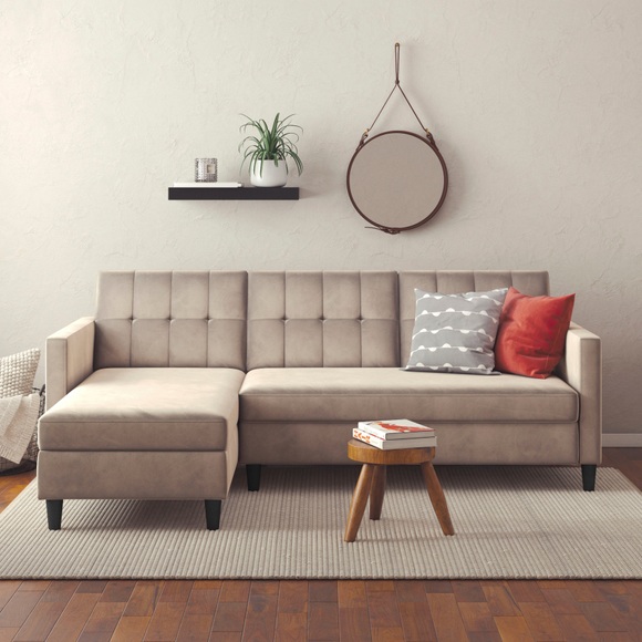 Dorel Home Ecksofa »Hartford«, mit Bettfunktion und Stauraum, Recamiere beidseitig montierbar