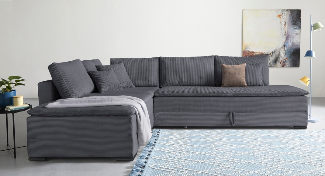 INOSIGN Ecksofa »Night & Day L-Form mit Dauer-Schlaffunktion, Cord-Bezug!«, inklusive Bettfunktion und Bettkasten