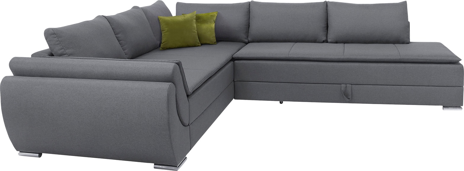INOSIGN Ecksofa »Göteborg«, mit Boxspring-Bettfunktion und Bettkasten, Dauerschlaffunktion inkl. Topper