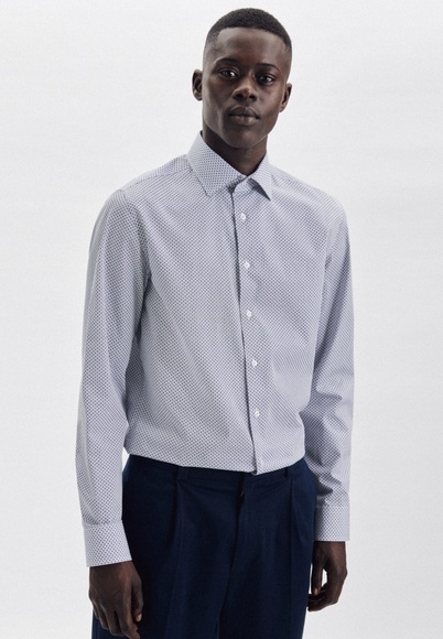 Business Hemd X-slim Fit Langarm Druck Herren Hellblau 38