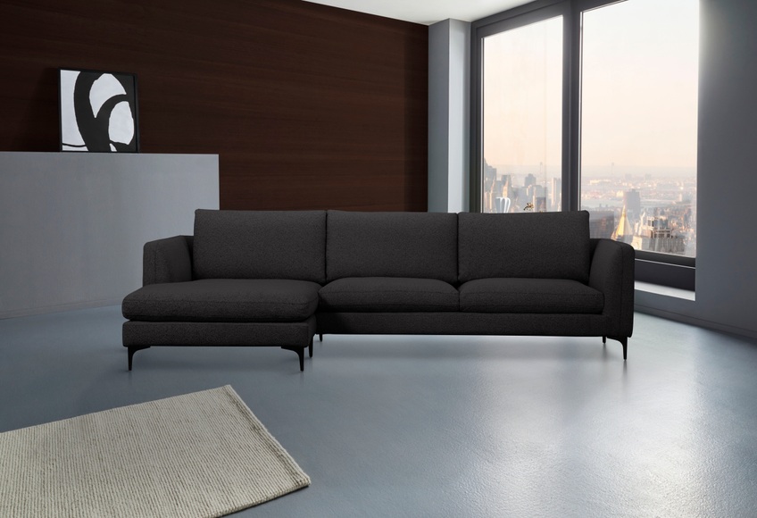 Places of Style Ecksofa »Nixon«, auch in Samtvelours, inkl. Rückenkissen