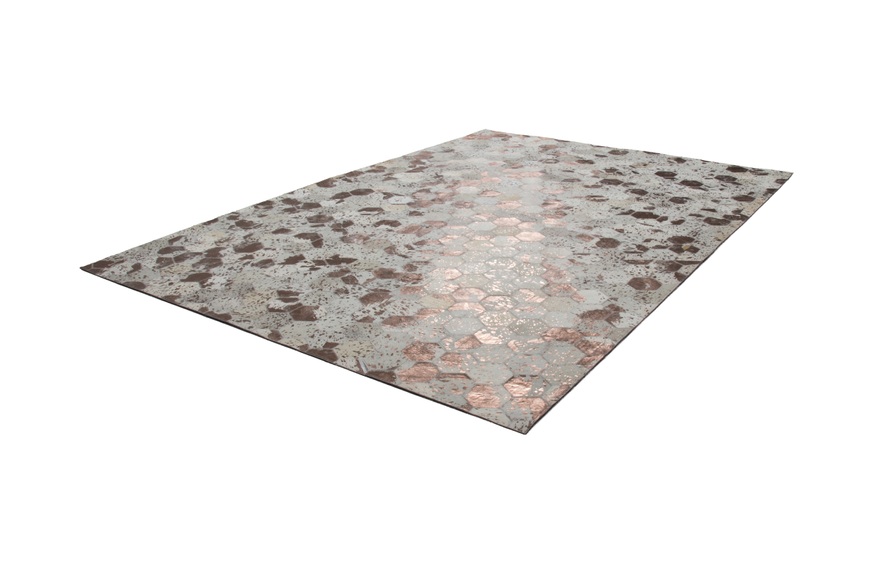 Kayoom Teppich »Spark 210«, rechteckig, 100% Leder, Unikat, fusselarm, Allergiker & Fussbodenheizung geeignet