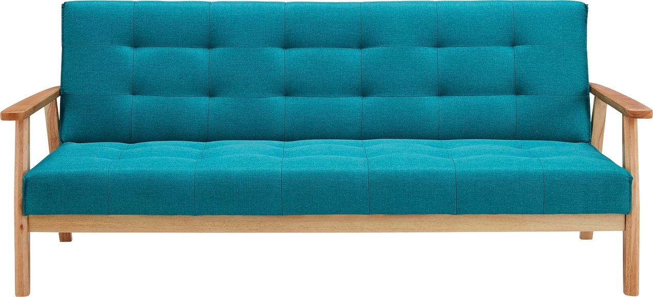 Bettsofa 3-Sitzer Strukturstoff petrol 190