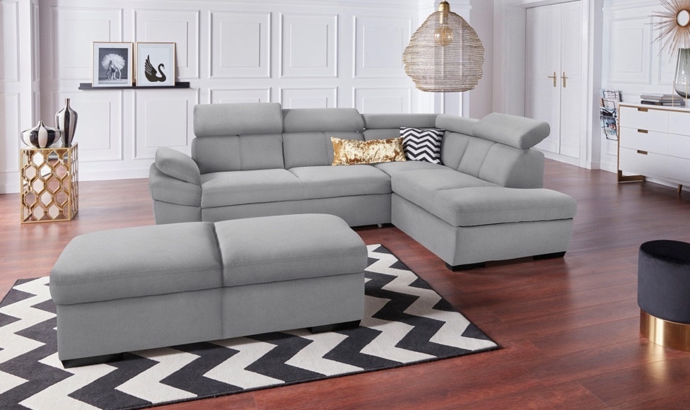 exxpo - sofa fashion Ecksofa, inklusive Kopfteil- und Armteilverstellung, wahlweise mit Bettfunktion