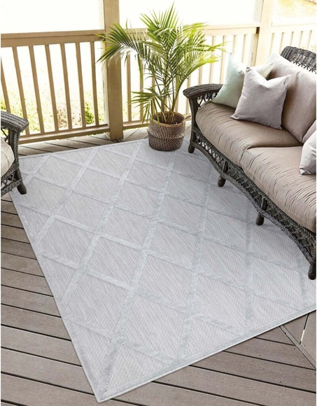 Carpet City Teppich »Santorini«, rechteckig, 5 mm Höhe, 3D-Effekt, für Wohnzimmer, Flur, Küche, Wintergarten, Balkon, Wetterfest & UV-beständig