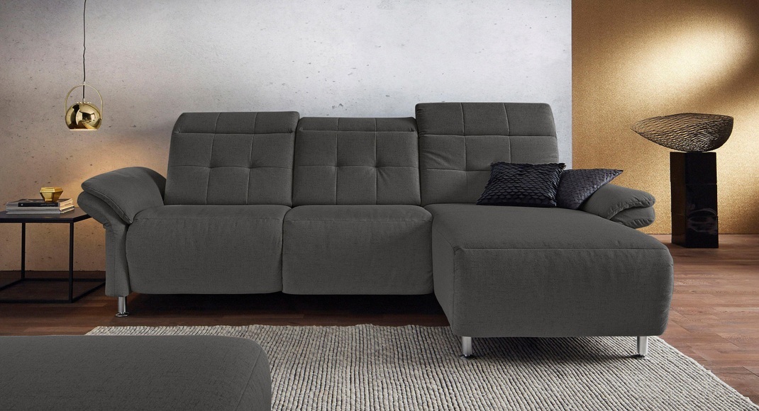 Places of Style Ecksofa »Manhattan«, 2 Sitze mit elektrischer Relaxfunktion, verstellbare Armlehnen