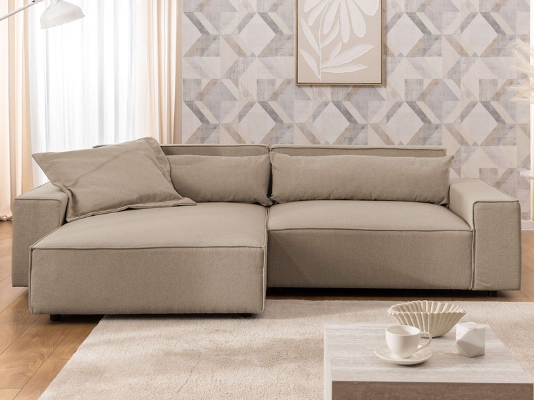 GOODproduct Ecksofa »KINLEE Design-Sofa mit Recamiere rechts/links, Masse B/T/H 251/144/70cm« L-Form mit Wellenunterfederung, ohne Bettfunktion, modern und beguem