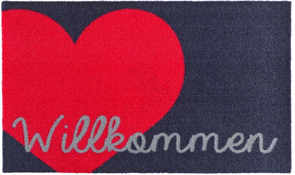 Fussmatte, Zala Living, »Willkommen Herz«, Höhe 7 mm, rutschhemmend beschichtet, gewebt