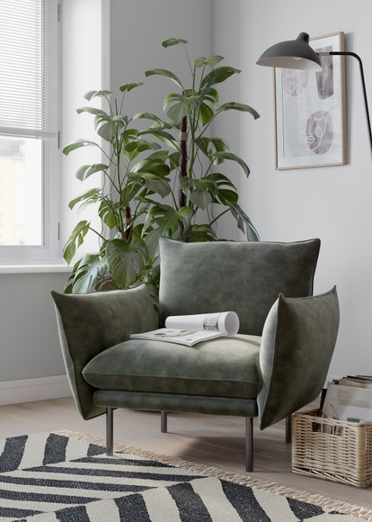 andas Sessel »Stine«, Besonderes Design durch Kissenoptik und Keder, Design by Morten Georgsen