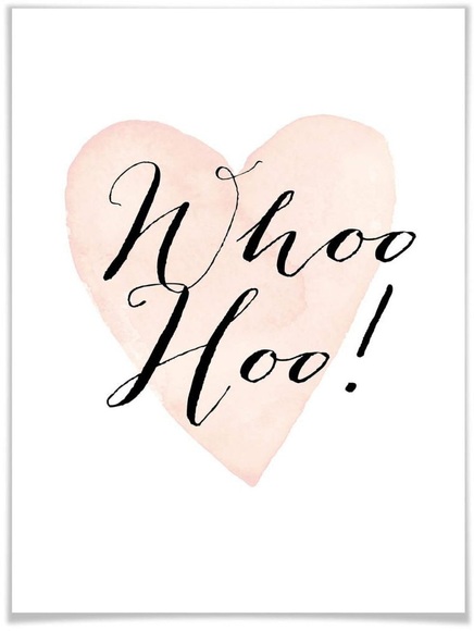 Wall-Art Poster »Whoo Hoo«, Schriftzug, (1 St.), Poster, Wandbild, Bild, Wandposter